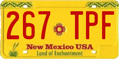 NM license plate 267TPF