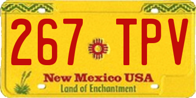 NM license plate 267TPV