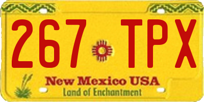 NM license plate 267TPX