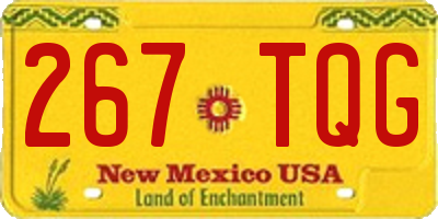 NM license plate 267TQG