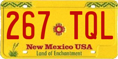 NM license plate 267TQL