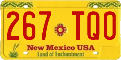 NM license plate 267TQO