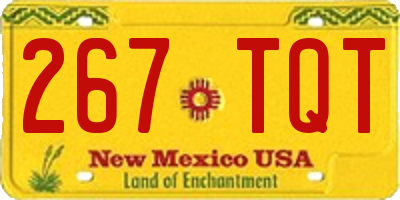 NM license plate 267TQT