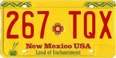 NM license plate 267TQX