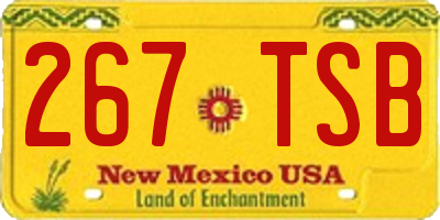 NM license plate 267TSB