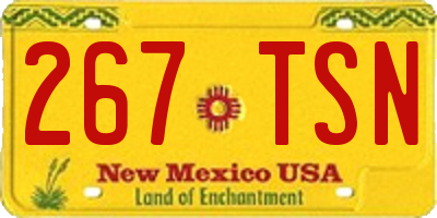 NM license plate 267TSN