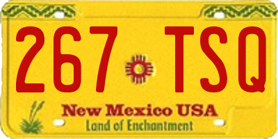 NM license plate 267TSQ
