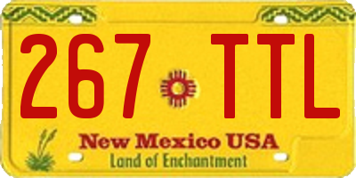 NM license plate 267TTL