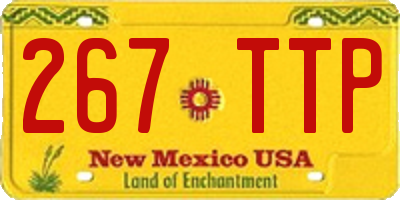 NM license plate 267TTP