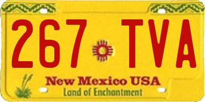 NM license plate 267TVA