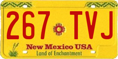 NM license plate 267TVJ