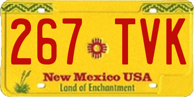 NM license plate 267TVK