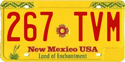 NM license plate 267TVM
