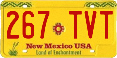 NM license plate 267TVT
