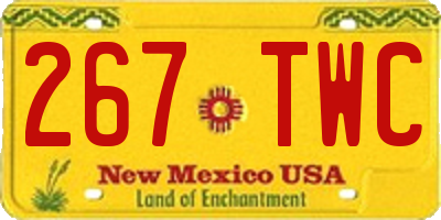 NM license plate 267TWC