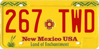 NM license plate 267TWD