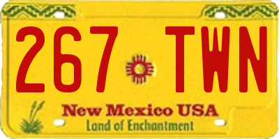 NM license plate 267TWN