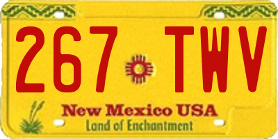 NM license plate 267TWV