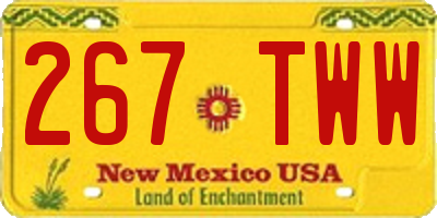 NM license plate 267TWW