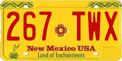 NM license plate 267TWX