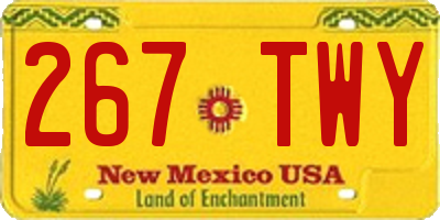 NM license plate 267TWY