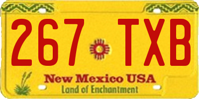 NM license plate 267TXB