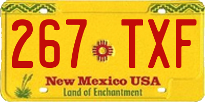 NM license plate 267TXF