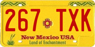NM license plate 267TXK