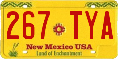 NM license plate 267TYA