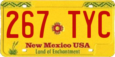 NM license plate 267TYC