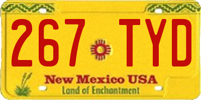 NM license plate 267TYD