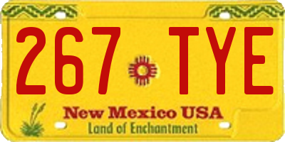 NM license plate 267TYE