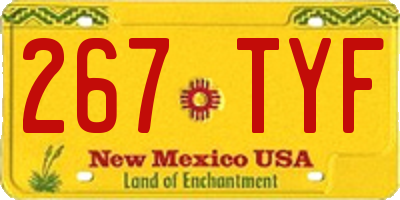 NM license plate 267TYF