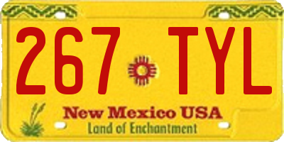 NM license plate 267TYL
