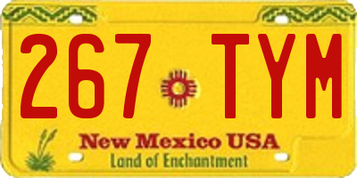 NM license plate 267TYM