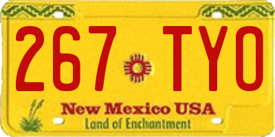 NM license plate 267TYO