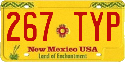 NM license plate 267TYP