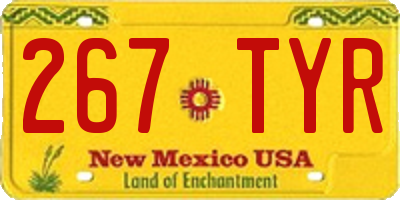 NM license plate 267TYR