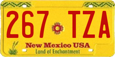NM license plate 267TZA