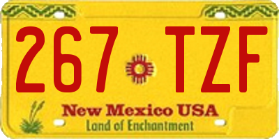 NM license plate 267TZF