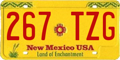 NM license plate 267TZG