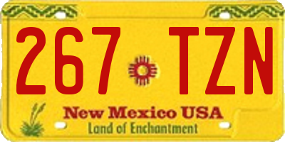 NM license plate 267TZN