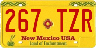 NM license plate 267TZR