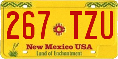 NM license plate 267TZU