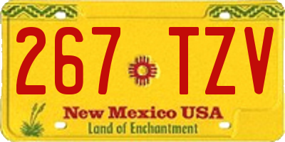 NM license plate 267TZV