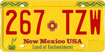 NM license plate 267TZW