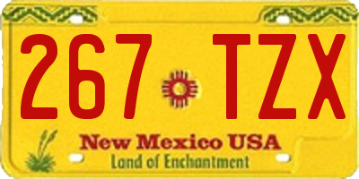 NM license plate 267TZX