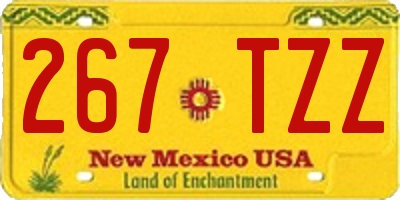 NM license plate 267TZZ