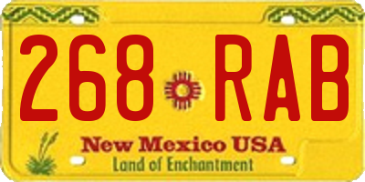 NM license plate 268RAB