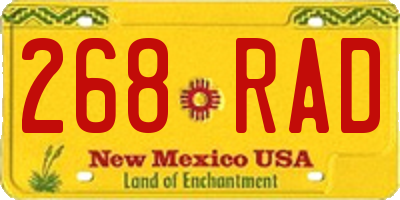 NM license plate 268RAD